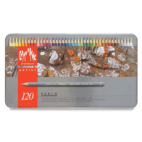 caran d'ache pablo colored pencil set of 120 metal box|caran d'ache colour chart.